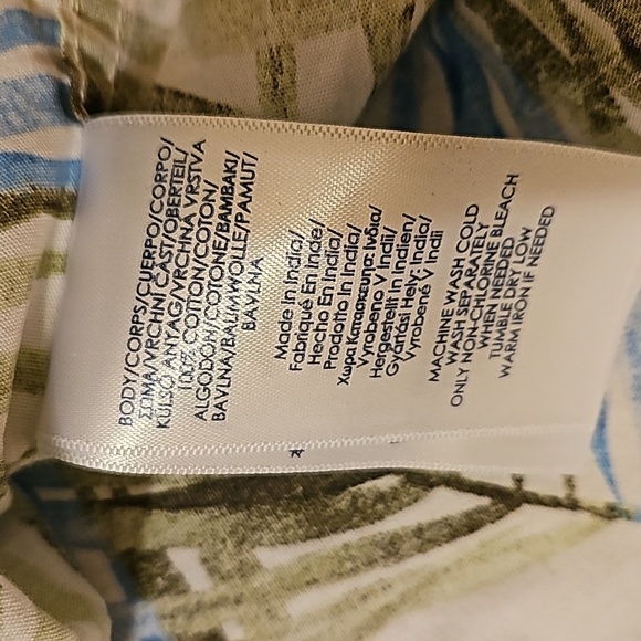 Chaps palm leaf design Men's button down shirt size XL - Picture 7 of 11